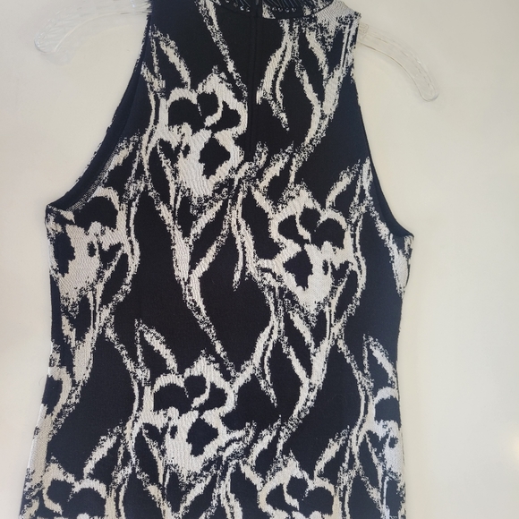 WHBM black and white beaded knit top - Picture 5 of 8